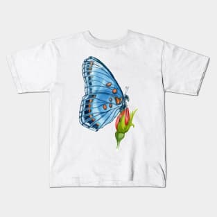 Butterfly with flowers Kids T-Shirt